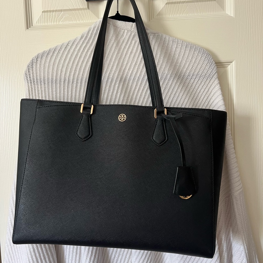 Tory Burch Black Robinson Tote Bag